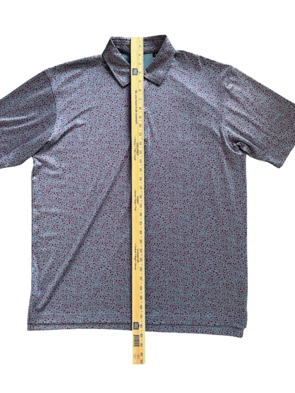 Dunning Golf Polo Shirt Mens XL Blue Red Pattern Performance Stretch NWOT - Picture 6 of 6